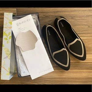BIRDIES Worn Once Blackbird Jet Washable Flats sz 8.5 38.5